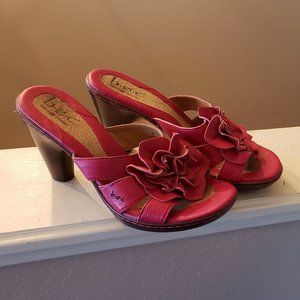 Born BOC Womens Pink Leather Heels Sandals 9 US 40